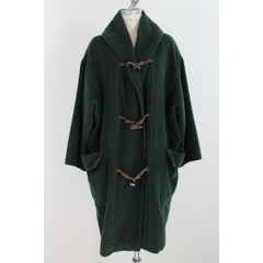 1980s Max Mara Dark Green Wool Cashmere Duffle Coat