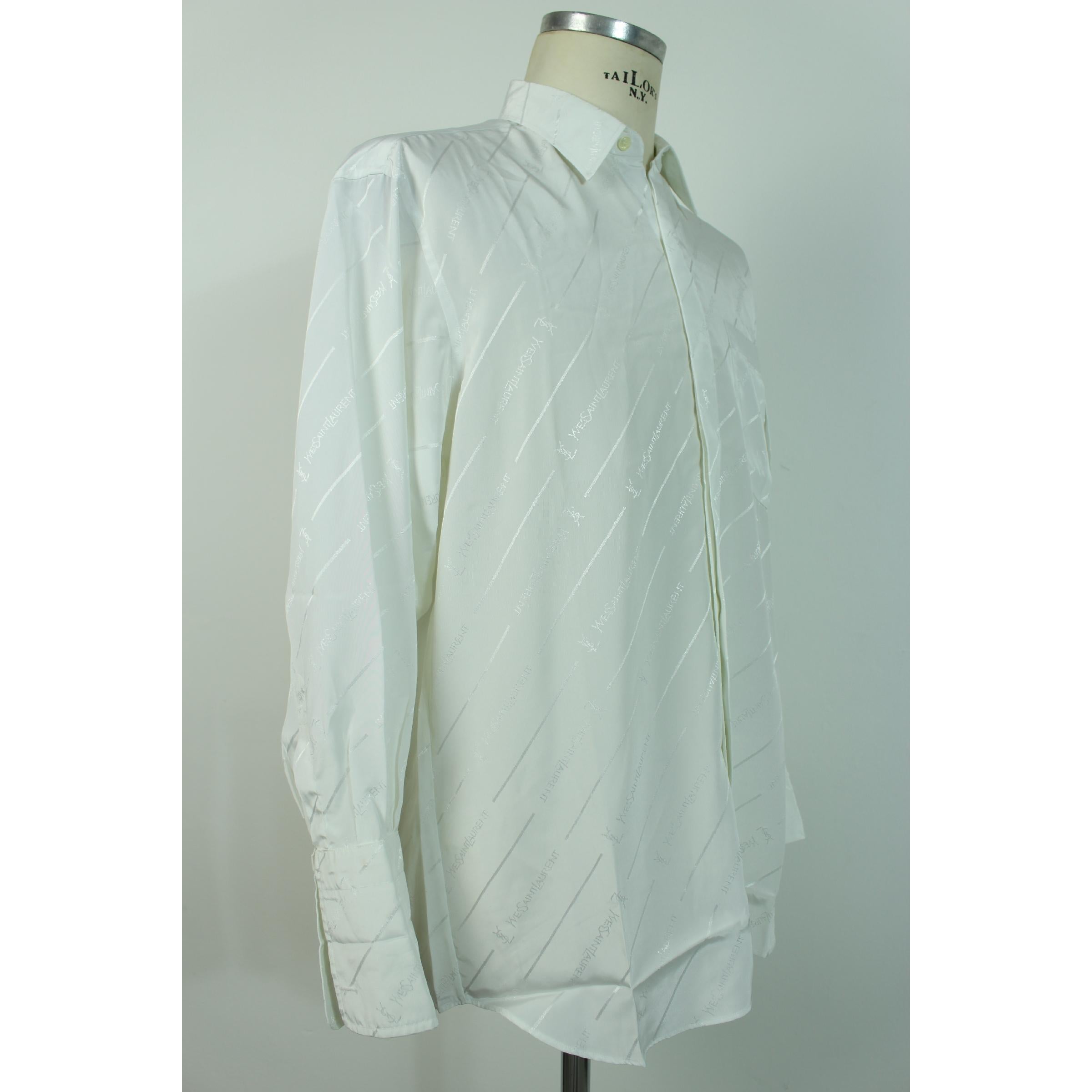 Women's or Men's 1990s Yves Saint Laurent Shirt Twin Silk Vintage White