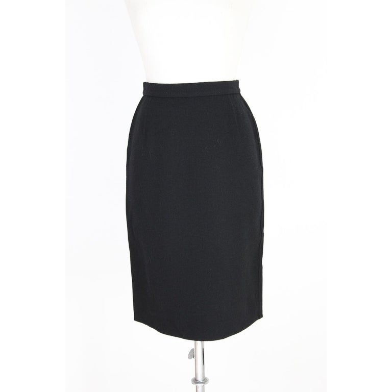 1980s Mila Schon Animalier Black Yellow Silk Skirt Suit For Sale at 1stdibs