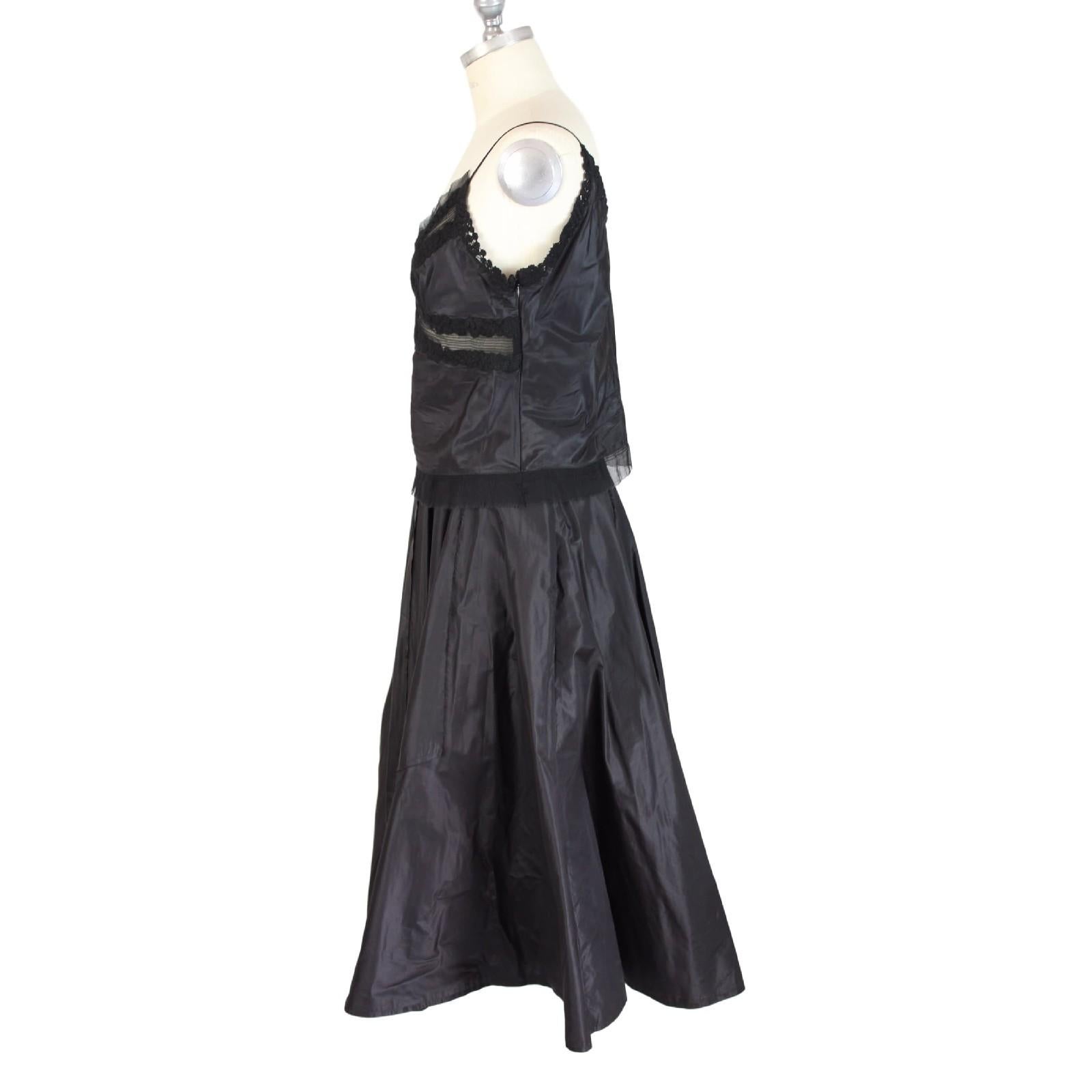 1980s Ermanno Scervino Black Silk Evening Gowns Dress In Excellent Condition In Brindisi, Bt