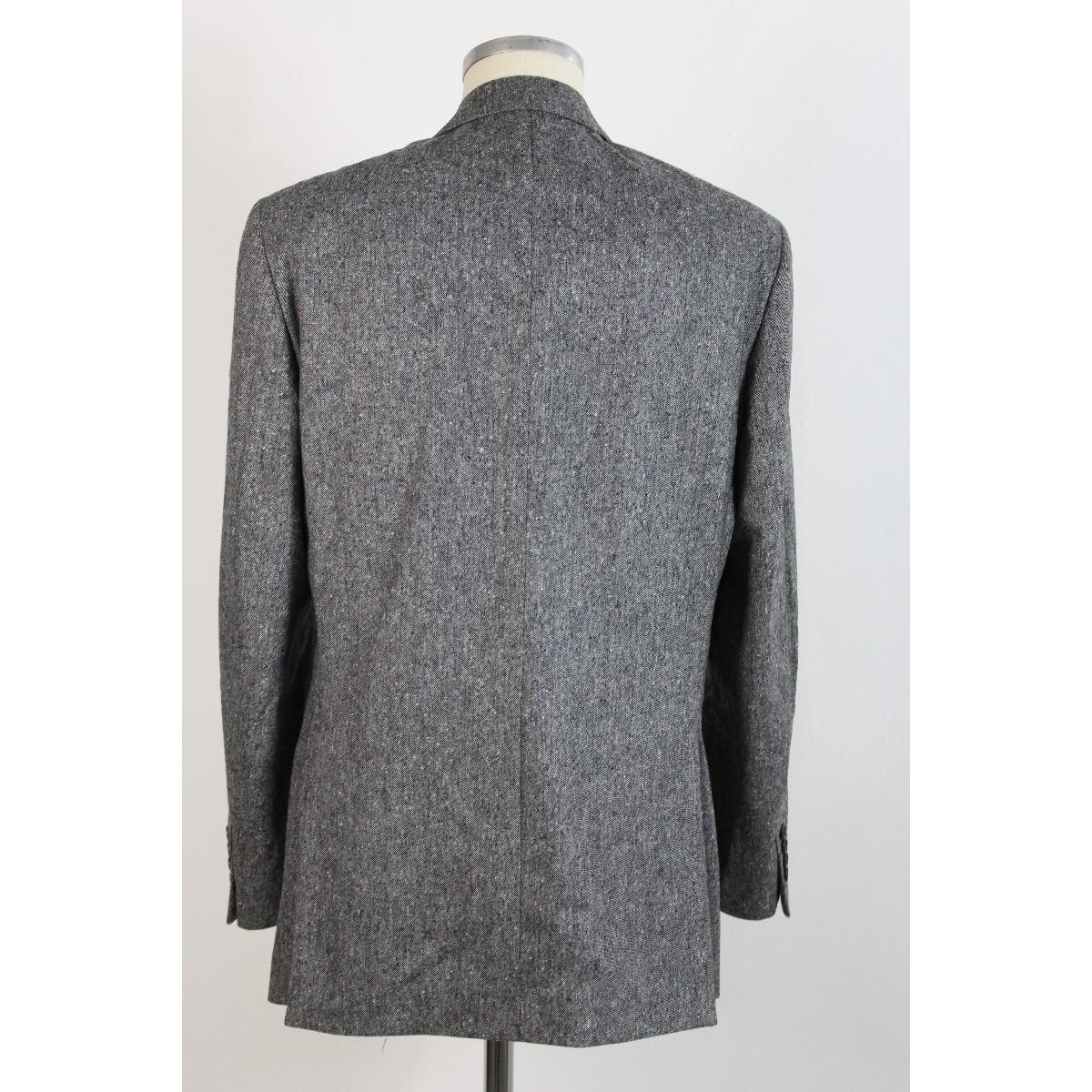 Gray 1990s Roberto Capucci Black White Wool Tweed Pants Suit