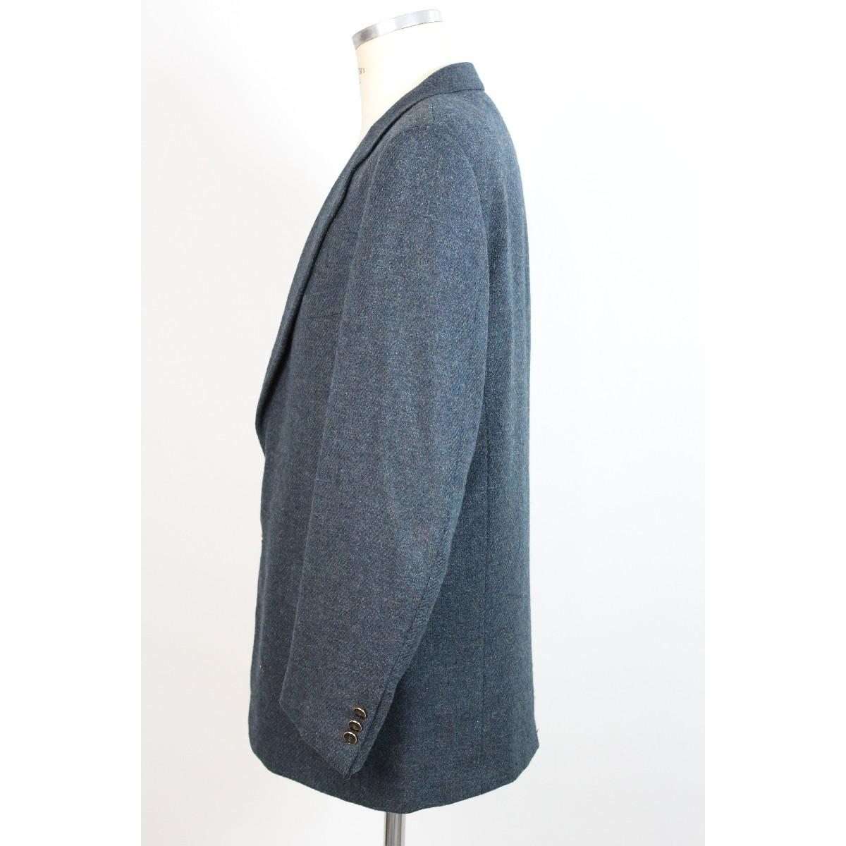 1990s Yves Saint Laurent Blue Tweed Wool Jacket at 1stDibs