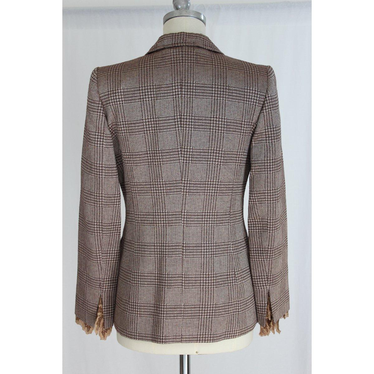 Gray 1990s Gianfranco Ferre Brown Beige Wool Silk Jacket 