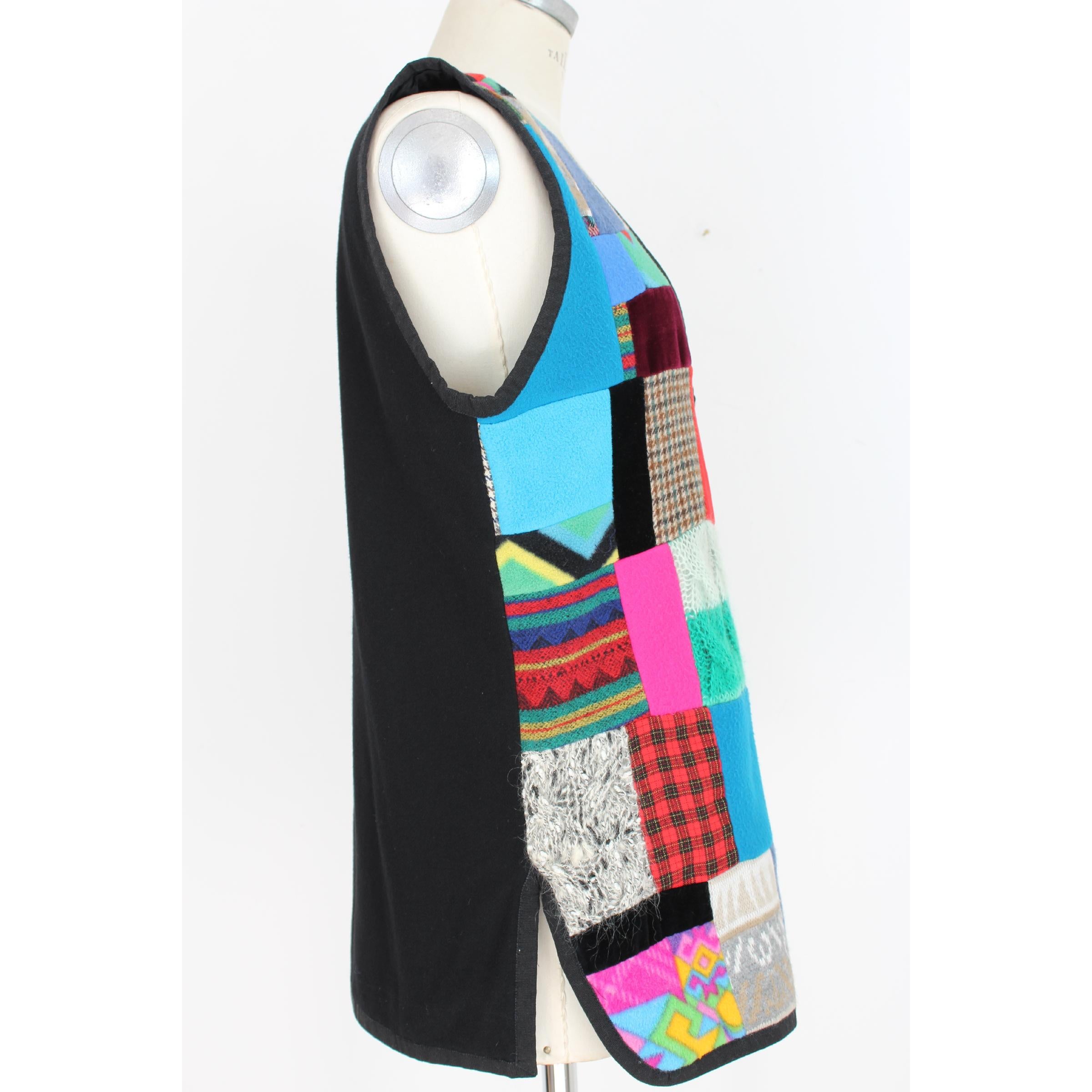 1990s Fendi Multicolor Patchwork Wool Waistcoat In Excellent Condition In Brindisi, Bt