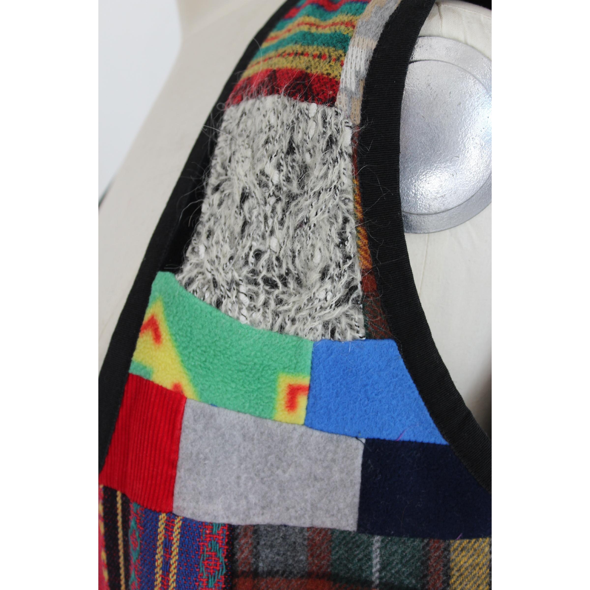 1990s Fendi Multicolor Patchwork Wool Waistcoat 1