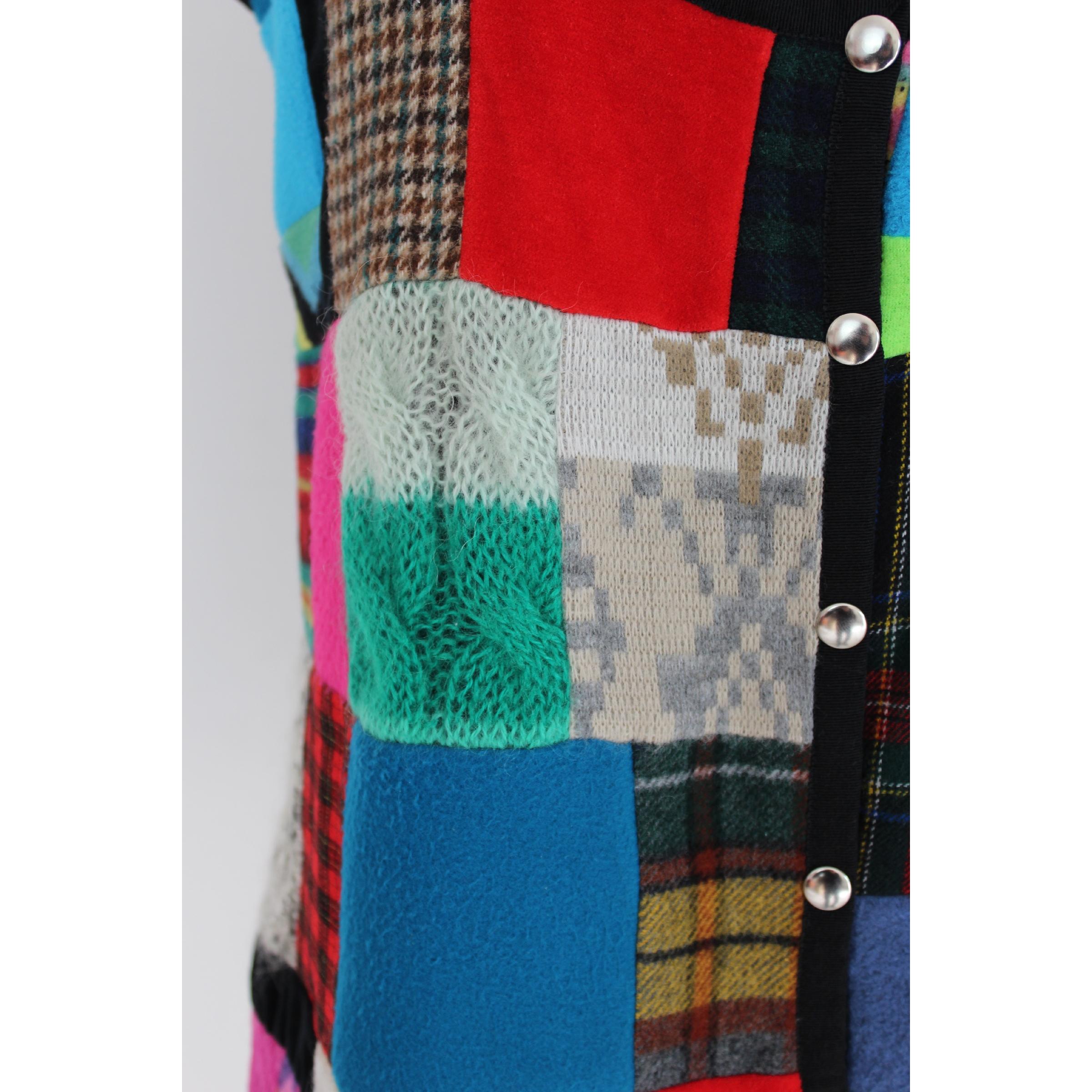 1990s Fendi Multicolor Patchwork Wool Waistcoat 2