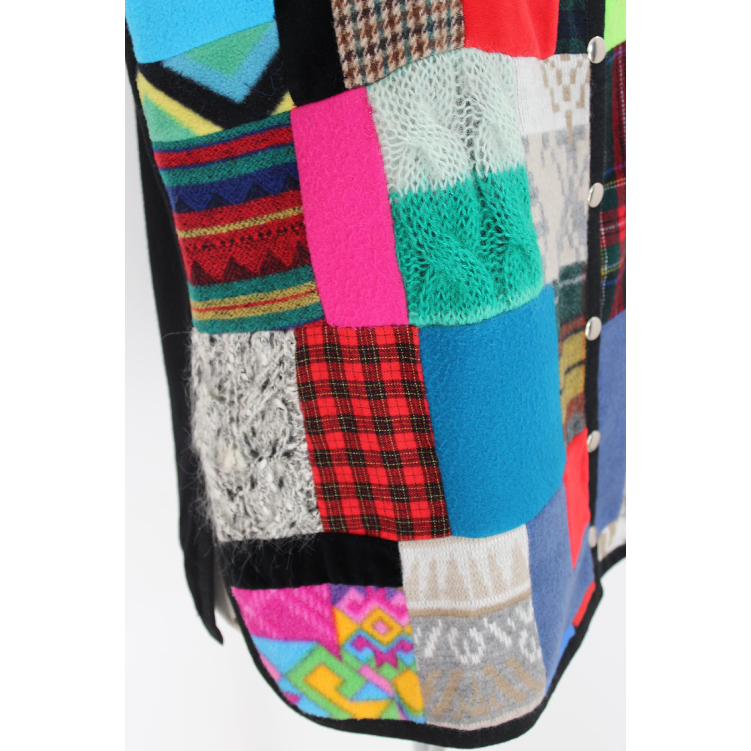 1990s Fendi Multicolor Patchwork Wool Waistcoat 3