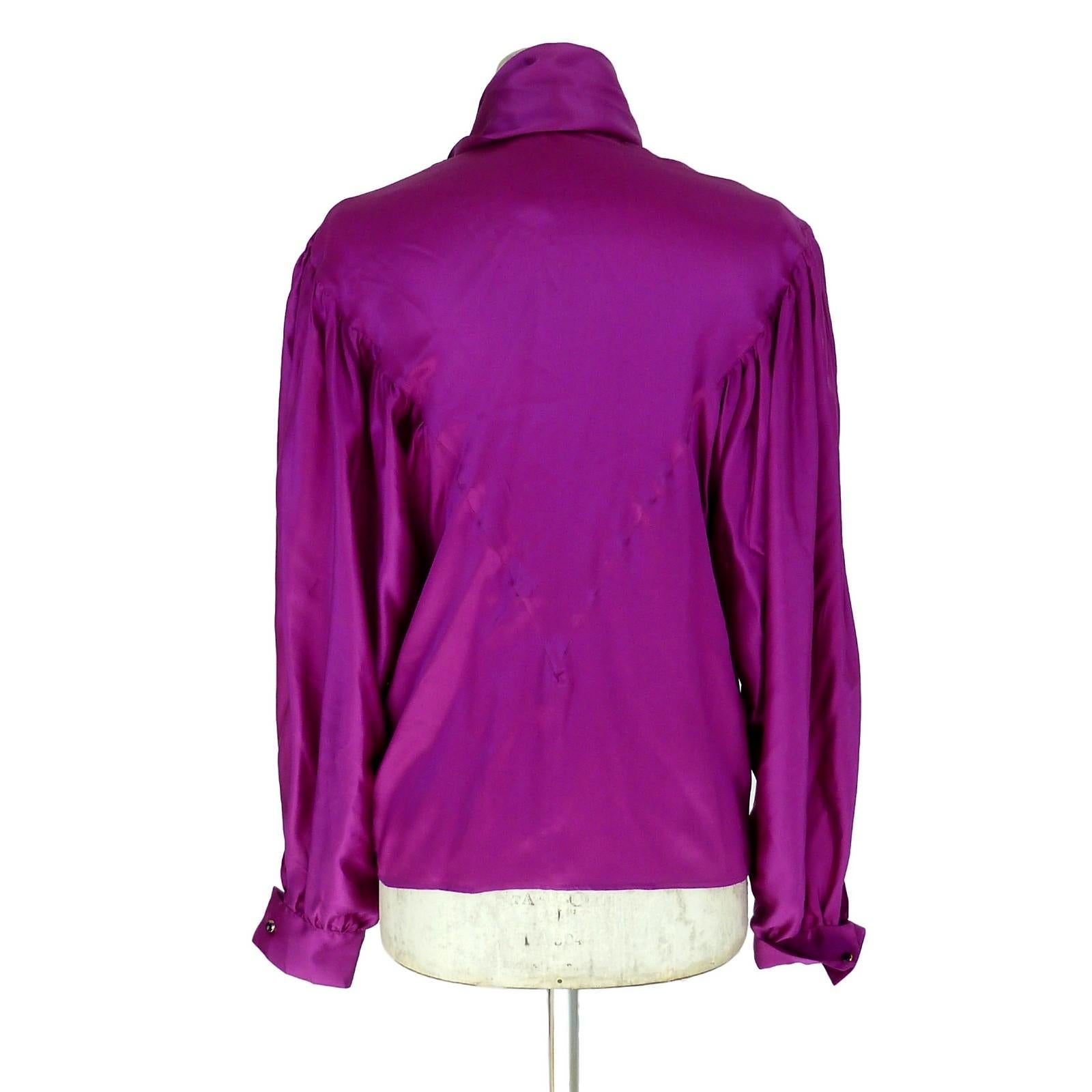 1980s Thierry Mugler Purple Silk Shirt  1