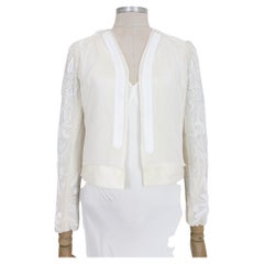 Dries Van Noten Silk Sequins White Evening Jacket 2000s