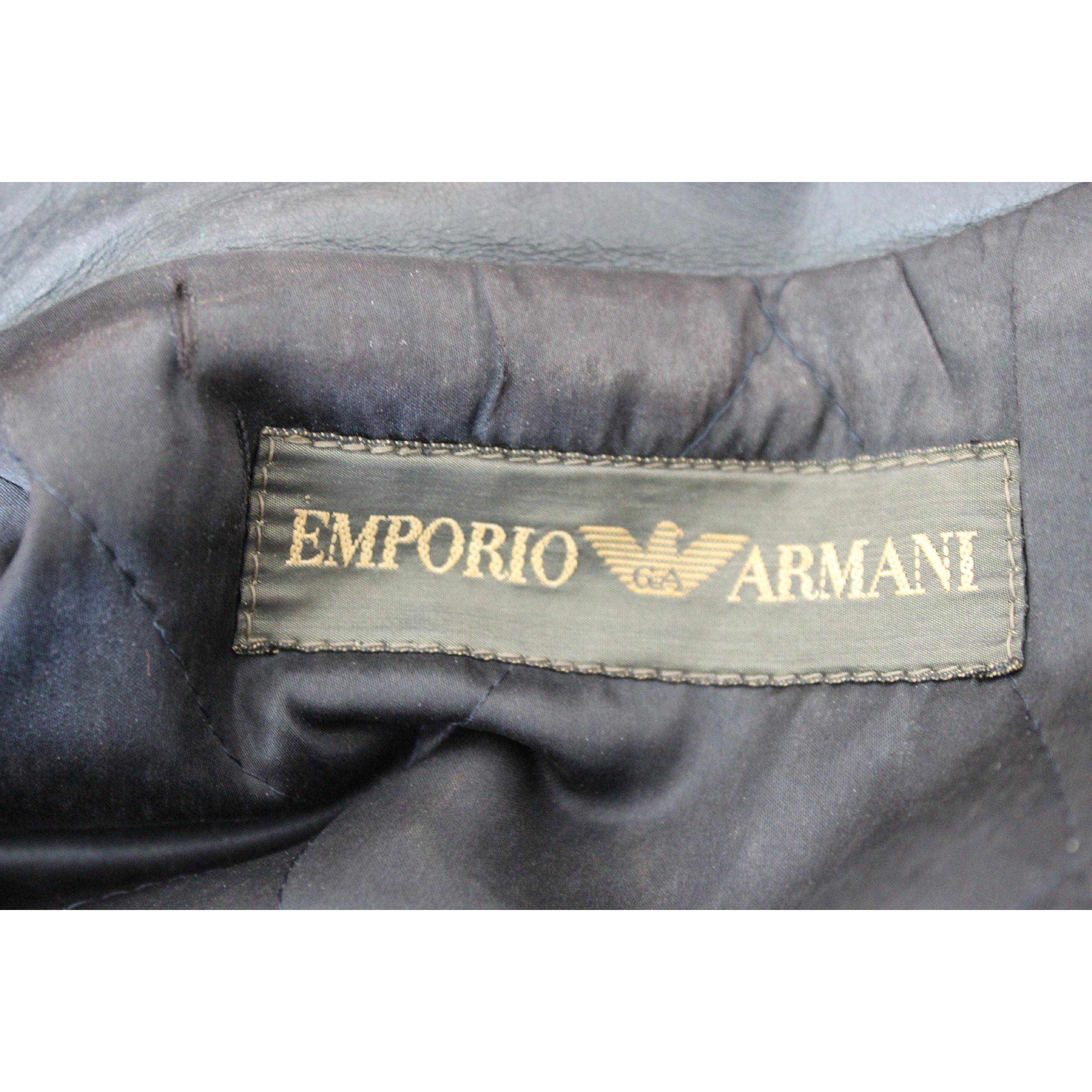Men's Giorgio Armani Biker Leather Vintage Jacket Black Chiodo, 1980s