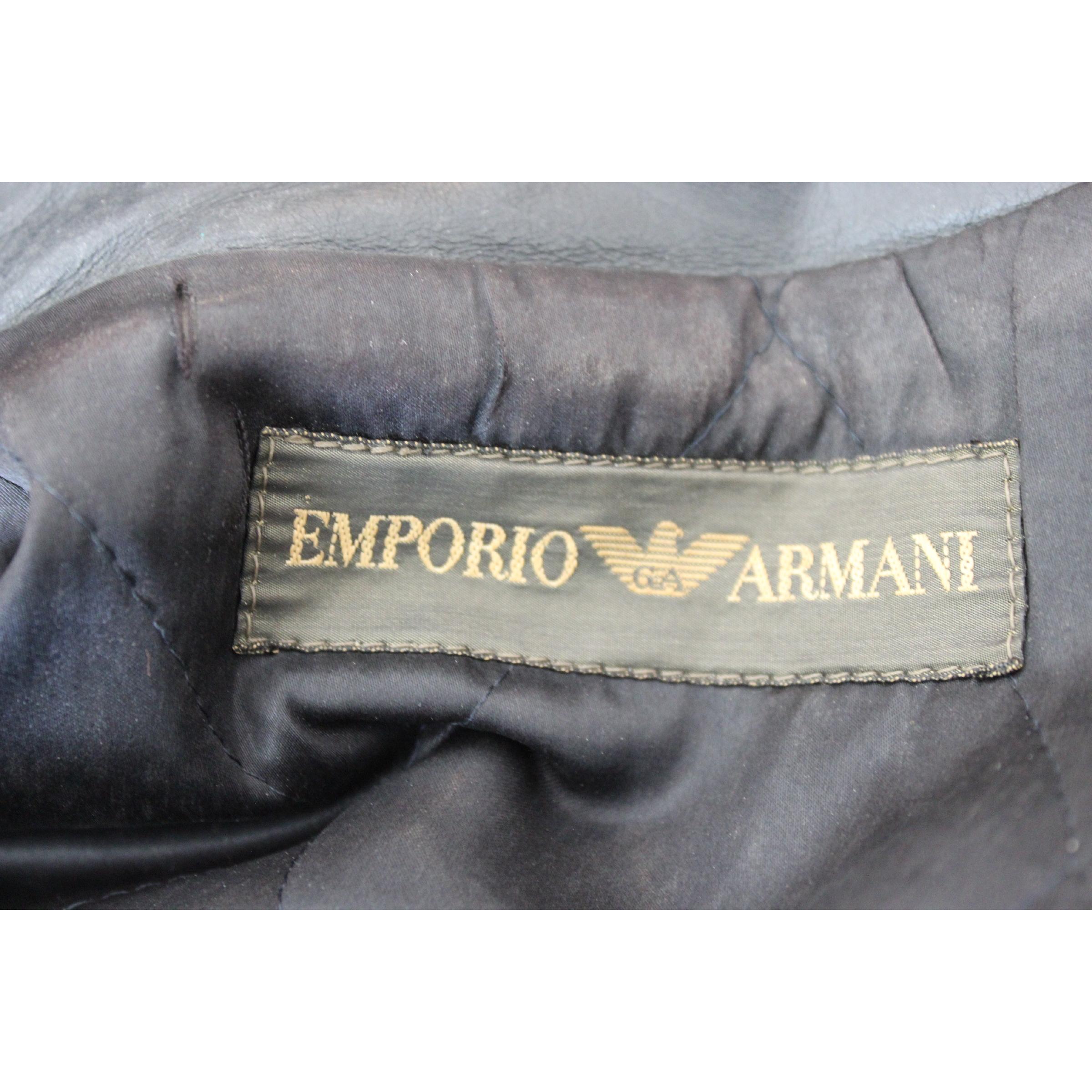 Giorgio Armani Blouson motard en cuir vintage noir Chiodo:: 1980 2