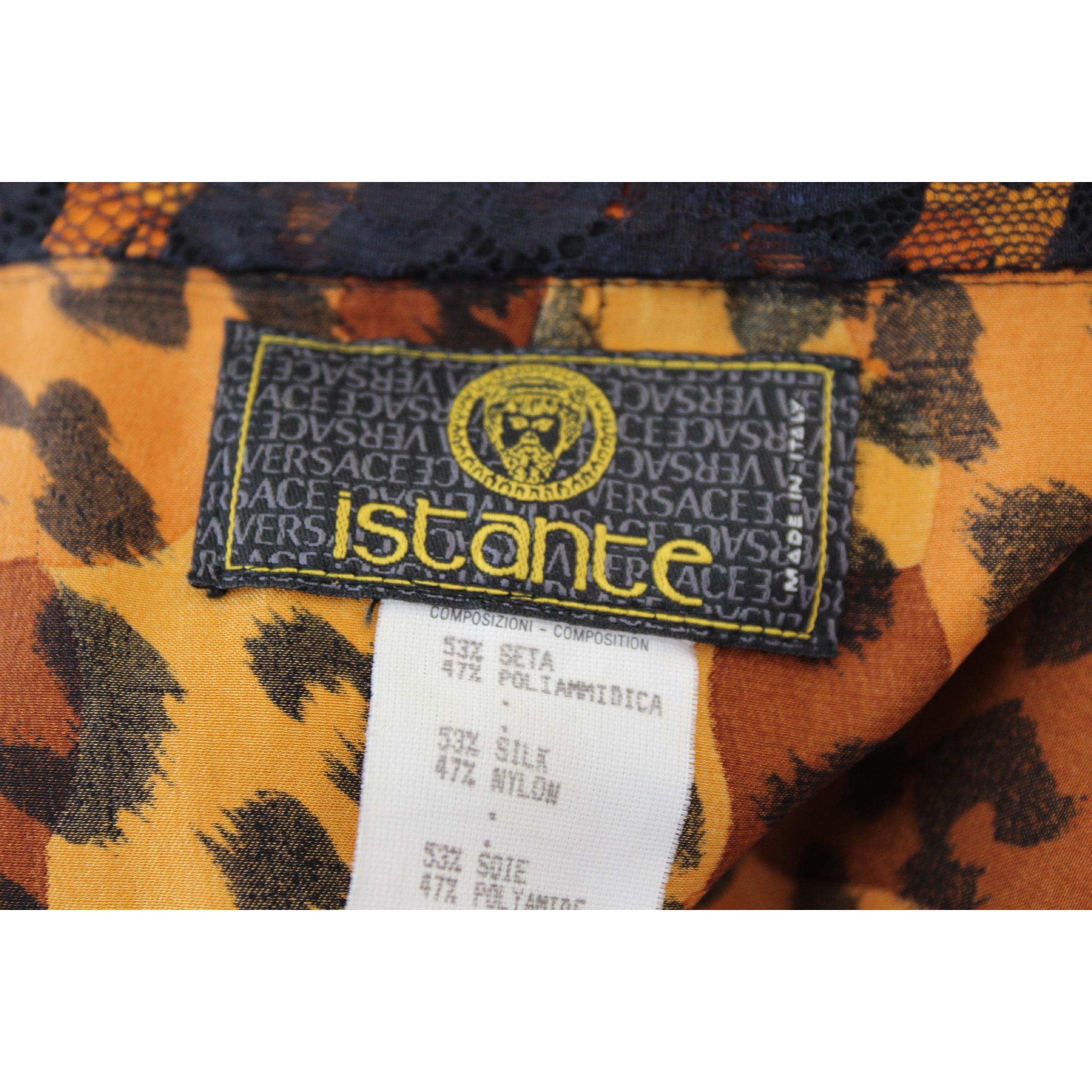 1980s Istante by Gianni Verscae Leopard Floral Black Silk Lace Jacket 5
