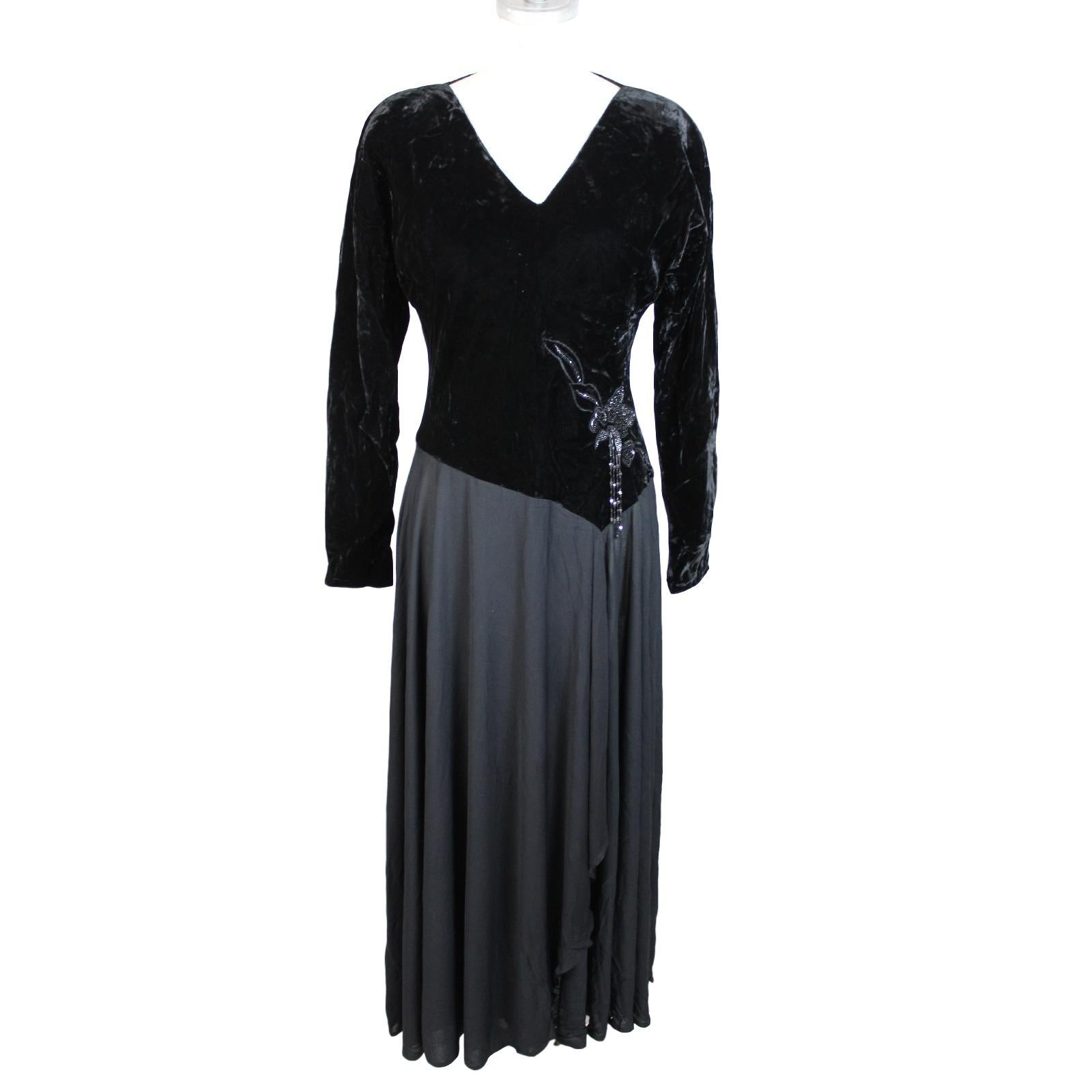black velvet long dress