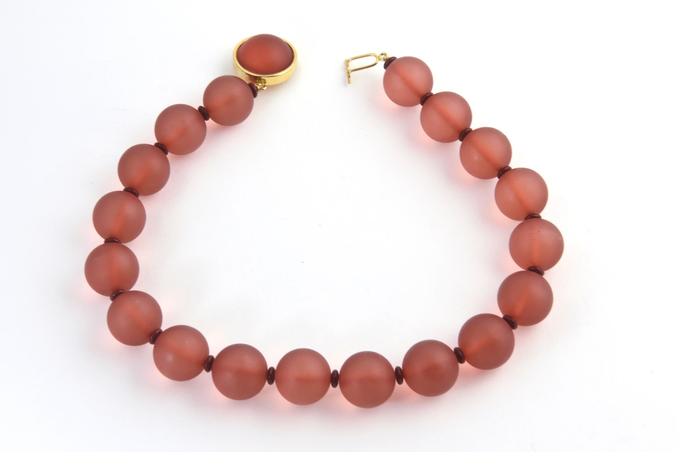 Women's 1980s Amber Lucite Suite, Necklace, Bracelets and Earrings For Sale