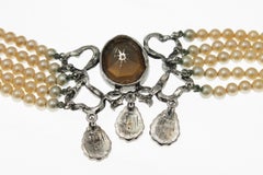 Kenneth Lane Pearl and Rhinestone Necklace