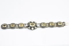 Austro-Hungarian Pearl and Citrine Silver Bracelet