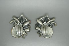 Schiaparelli 1950s Red glass Rose earrings