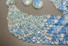 Coppola e Toppo blue glass beaded multi-strand couture necklace