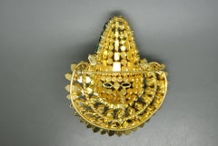 Christian Dior 1966 Green Crystal Large Circus Clown Brooch