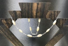 Vintage 1920s Shell Art Deco Sterling Silver Ladies Holiday Gift Necklace