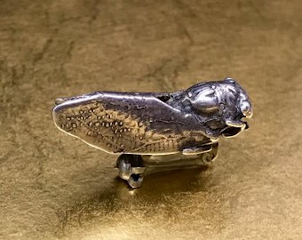 This vintage Art Nouveau insect jewelry pin is crafted with 925 sterling silver and features tiny cicada insect. This sterling silver pin would make an excellent Christmas gift, anniversary gift, and birthday gift. 

• Gift Ideas • 
- Silver is both