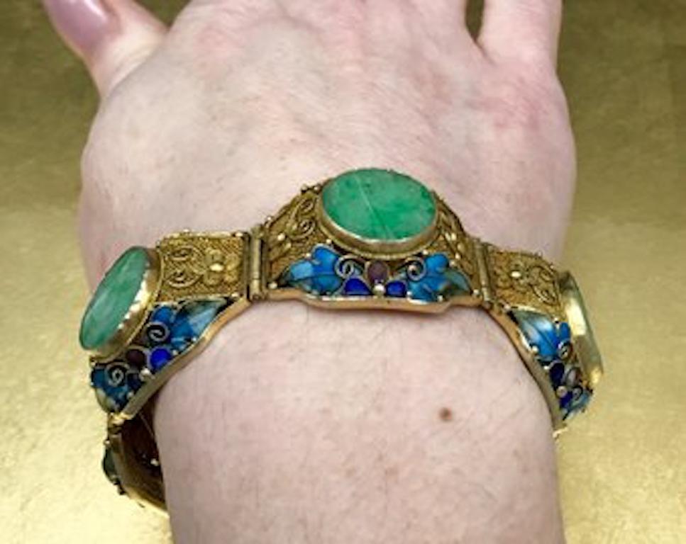 jade and sterling silver bracelet