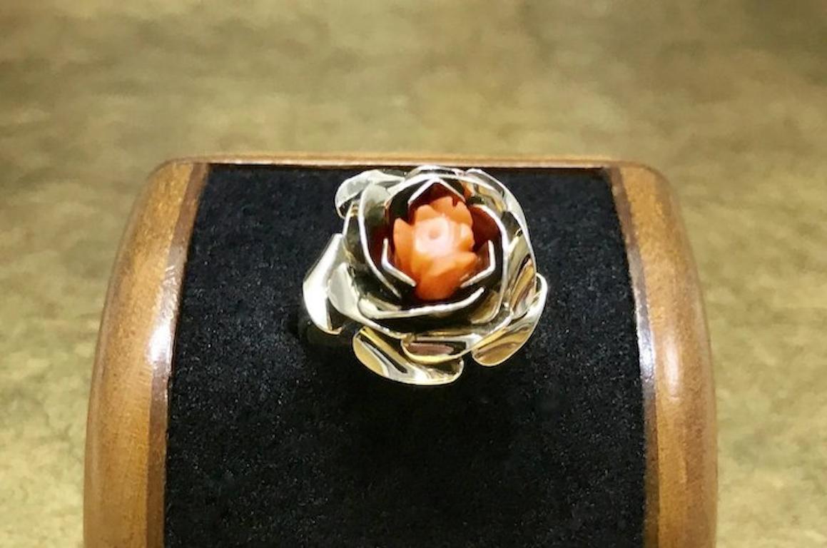 vintage sterling silver rose ring