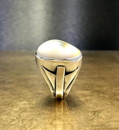 1960s Vintage Minimalist Artisan 950 Sterling Silver Mens Christmas Gift Ring