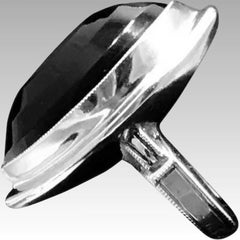 Vintage 1930s Marquise Step-Cut Onyx 10k Gold Art Deco Engagement Ring