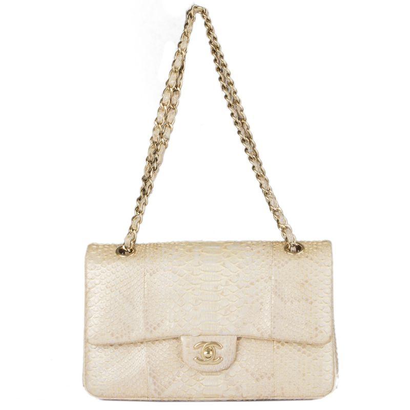 chanel gold python bag