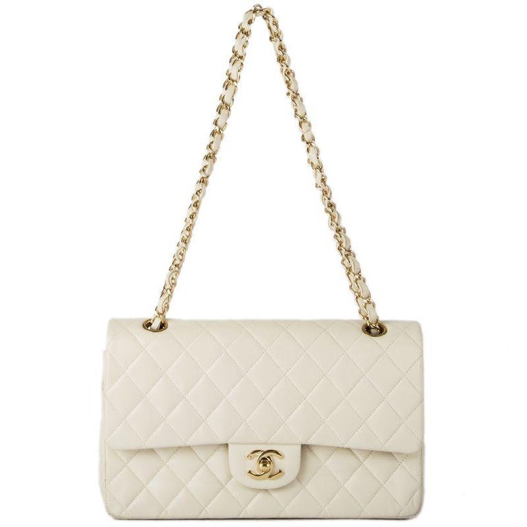 white chanel flap bag with top handle