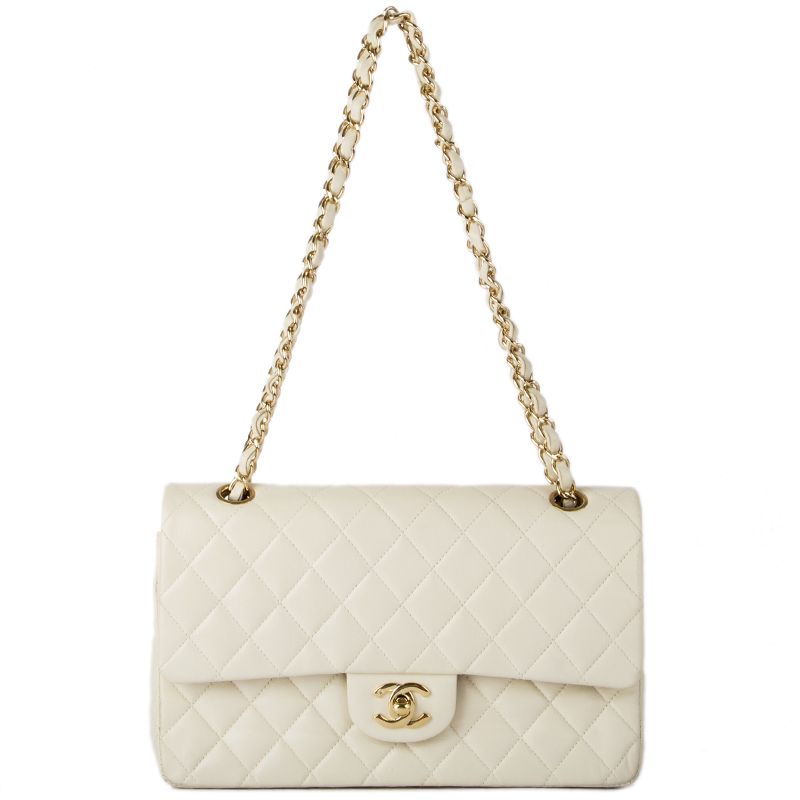 chanel boy bag white and gold