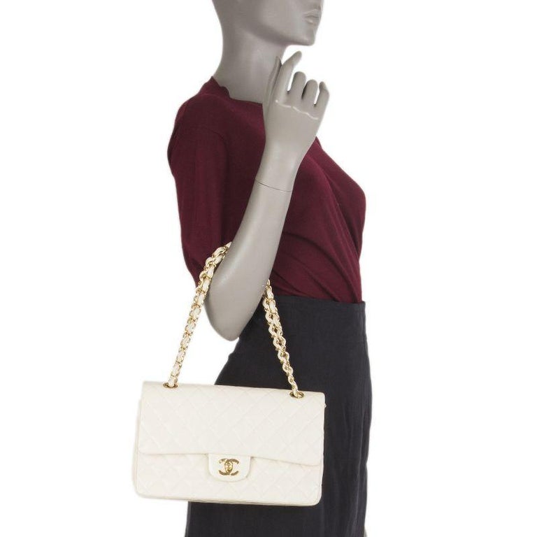 Chanel offwhite quilted leather TIMELESS CLASSIC FLAP MEDIUM Shoulder