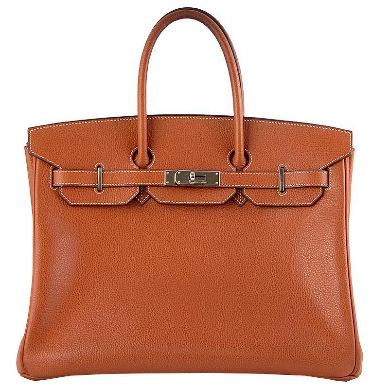 HERMES Brique rot Vache Liegee BIRKIN 35 Tasche