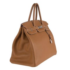 HERMES Gold camel Fjord leather BIRKIN 40 Bag
