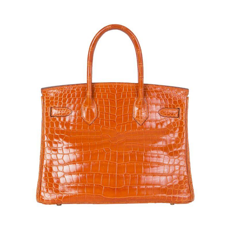 orange shiny bag