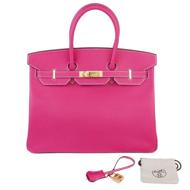 HERMES Rose Tyrien pink Epsom CANDY BIRKIN 35 Bag In New Condition In Zürich, CH