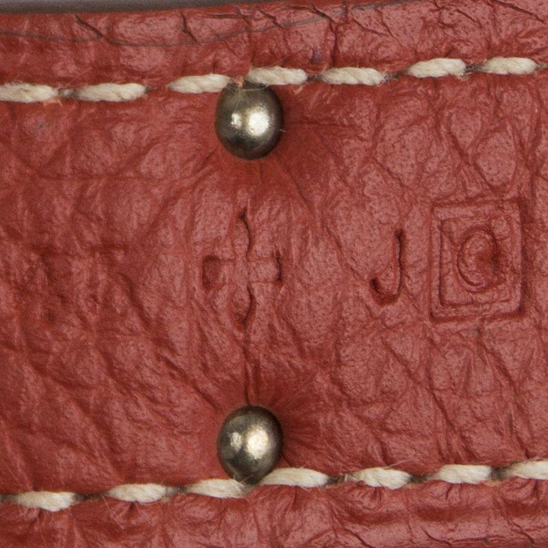 HERMES Sanguine red Togo leather & Palladium BIRKIN 35 Bag In New Condition In Zürich, CH