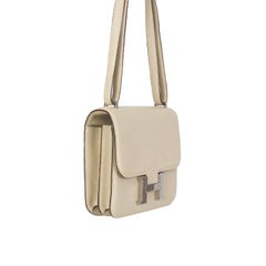HERMES Parchemin off-white Swift leather CONSTANCE 18 Shoulder Bag