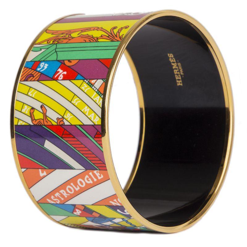 HERMES multicolor enamel XL ASTROLOGIE NOUVELLE Bangle Bracelet In New Condition In Zürich, CH