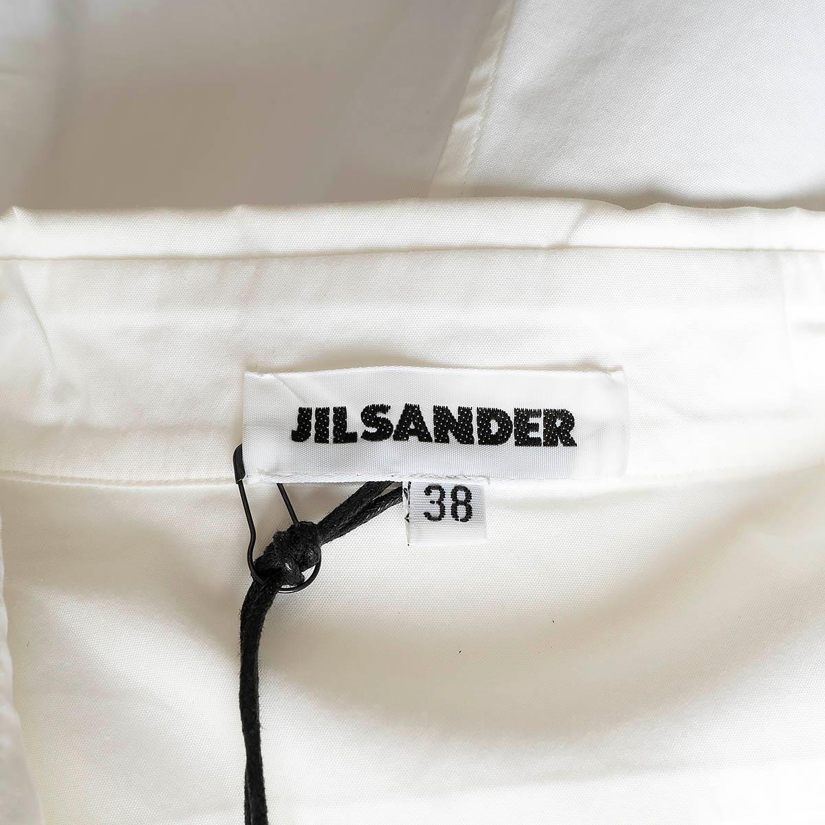 JIL SANDER white cotton SLEEVELESS Button Up Shirt 38 M For Sale 1