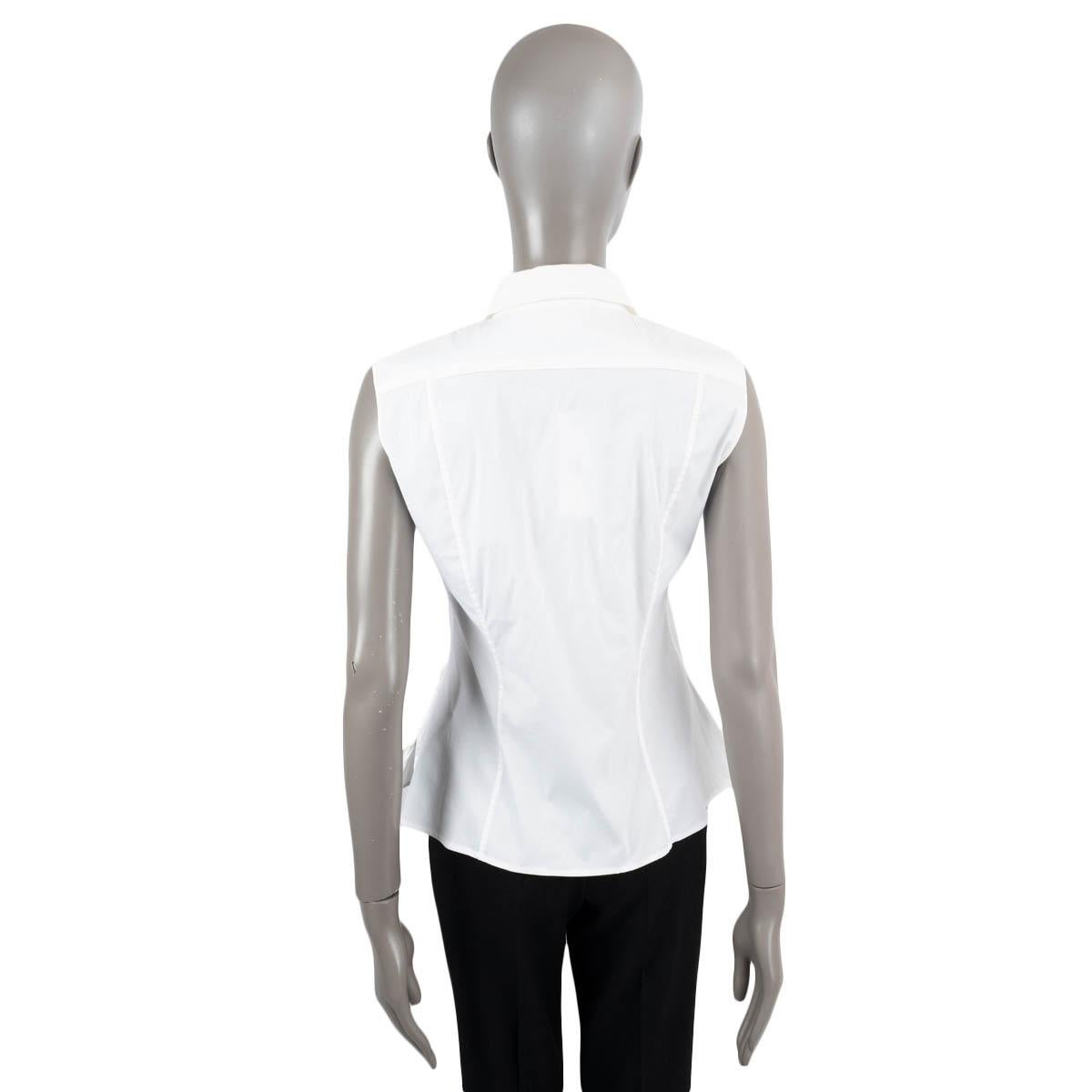 JIL SANDER Weißes SLEEVELESS Hemd aus Baumwolle mit Knopfleiste 38 M Damen im Angebot