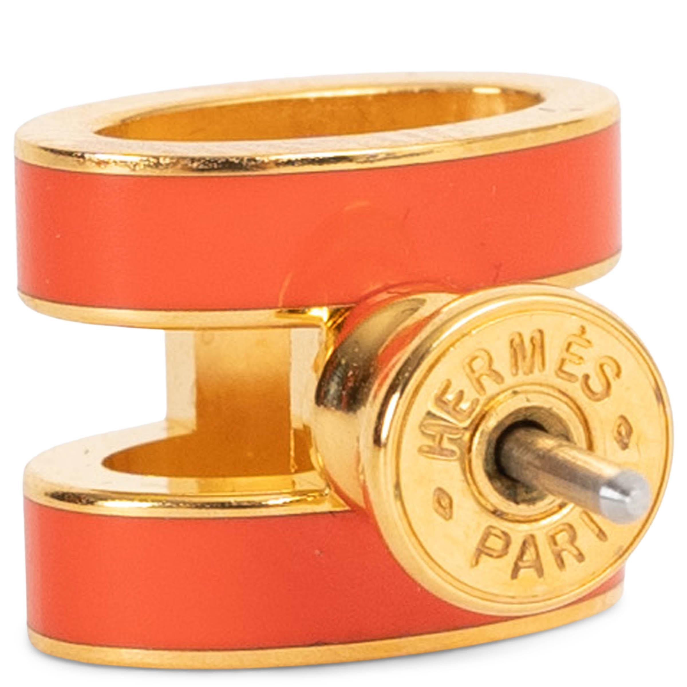 HERMES Boucles d'oreilles MINI POP H en métal laqué Orange Field Pour femmes en vente