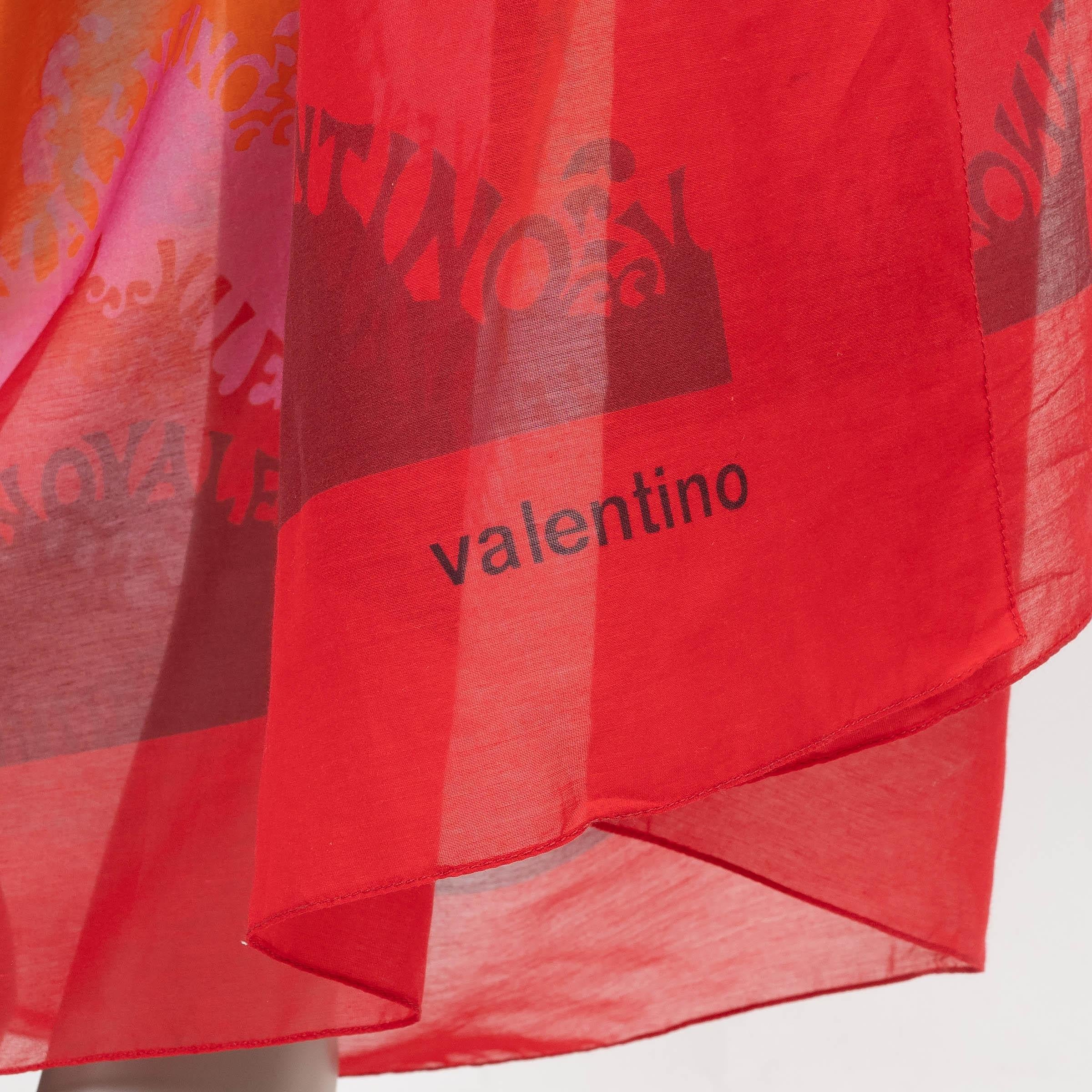 da uomo o donna Sciarpa Pareo WAVE LOGO di Valentino in cotone e seta 2022 multicolore in vendita
