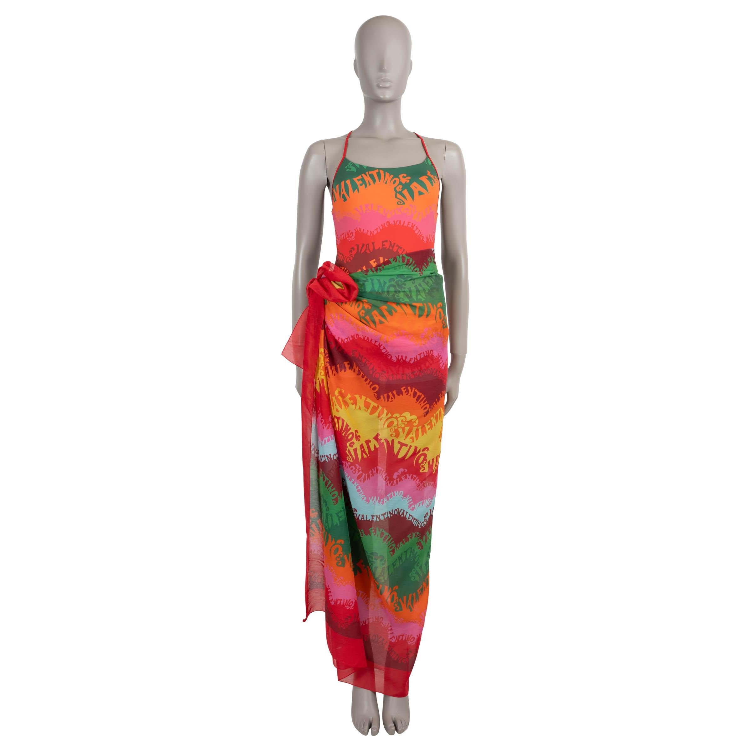Sciarpa Pareo WAVE LOGO di Valentino in cotone e seta 2022 multicolore in vendita 2