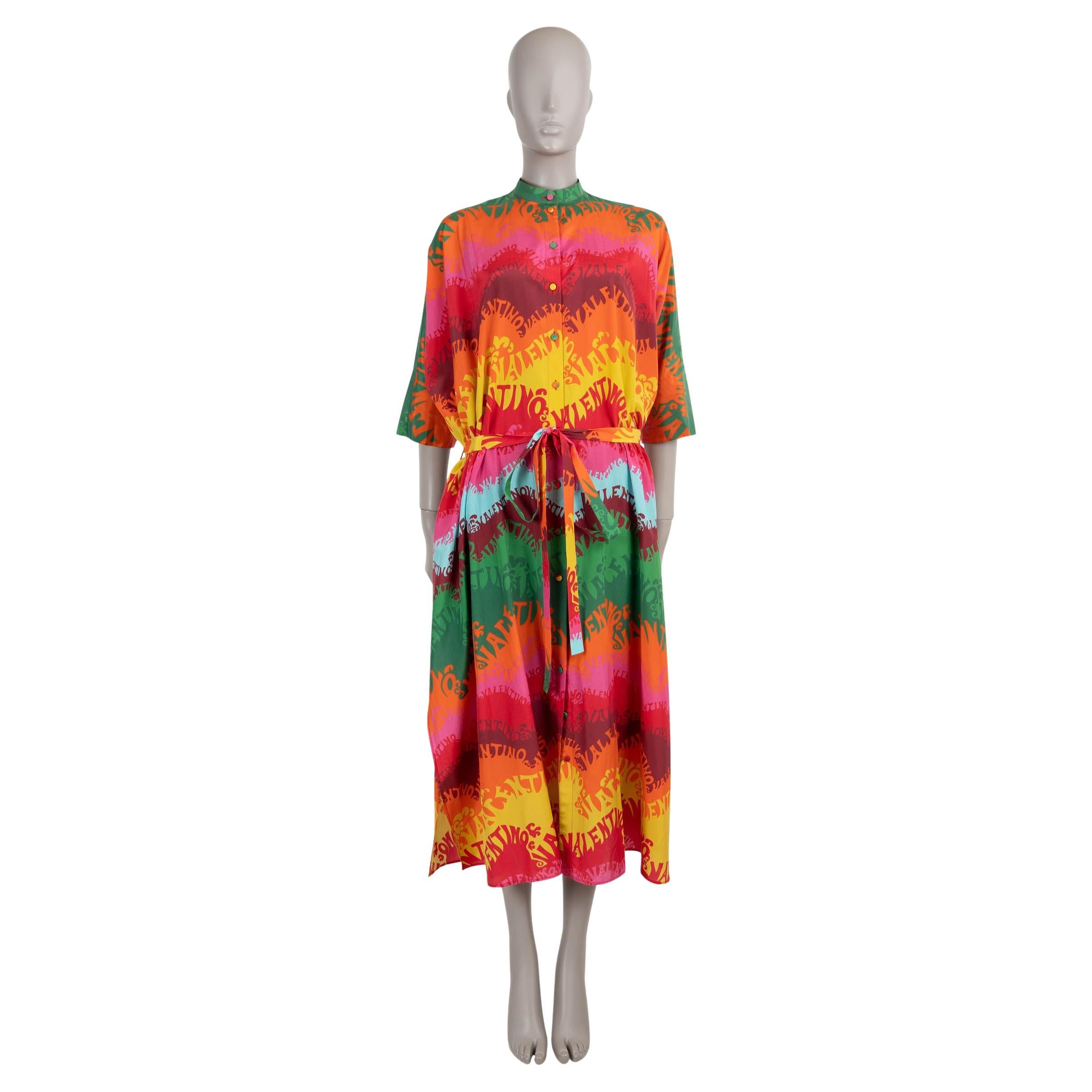 VALENTINO soie et coton multicolore 2022 WAVE LOGO SHIRT Robe XS
