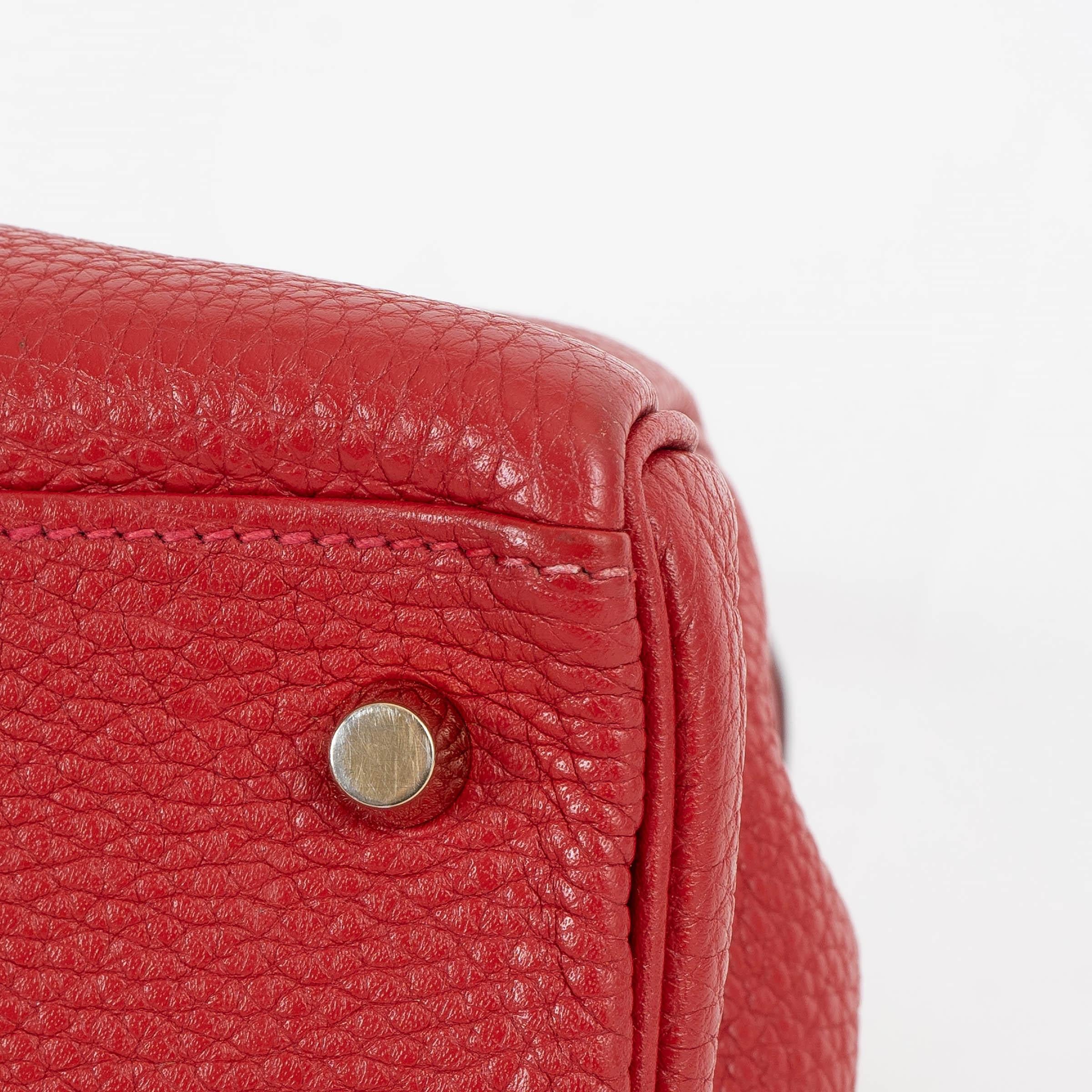 HERMES Casaque rosso Clemence pelle KELLY 28 RETOURNE Borsa Ghw in vendita 6