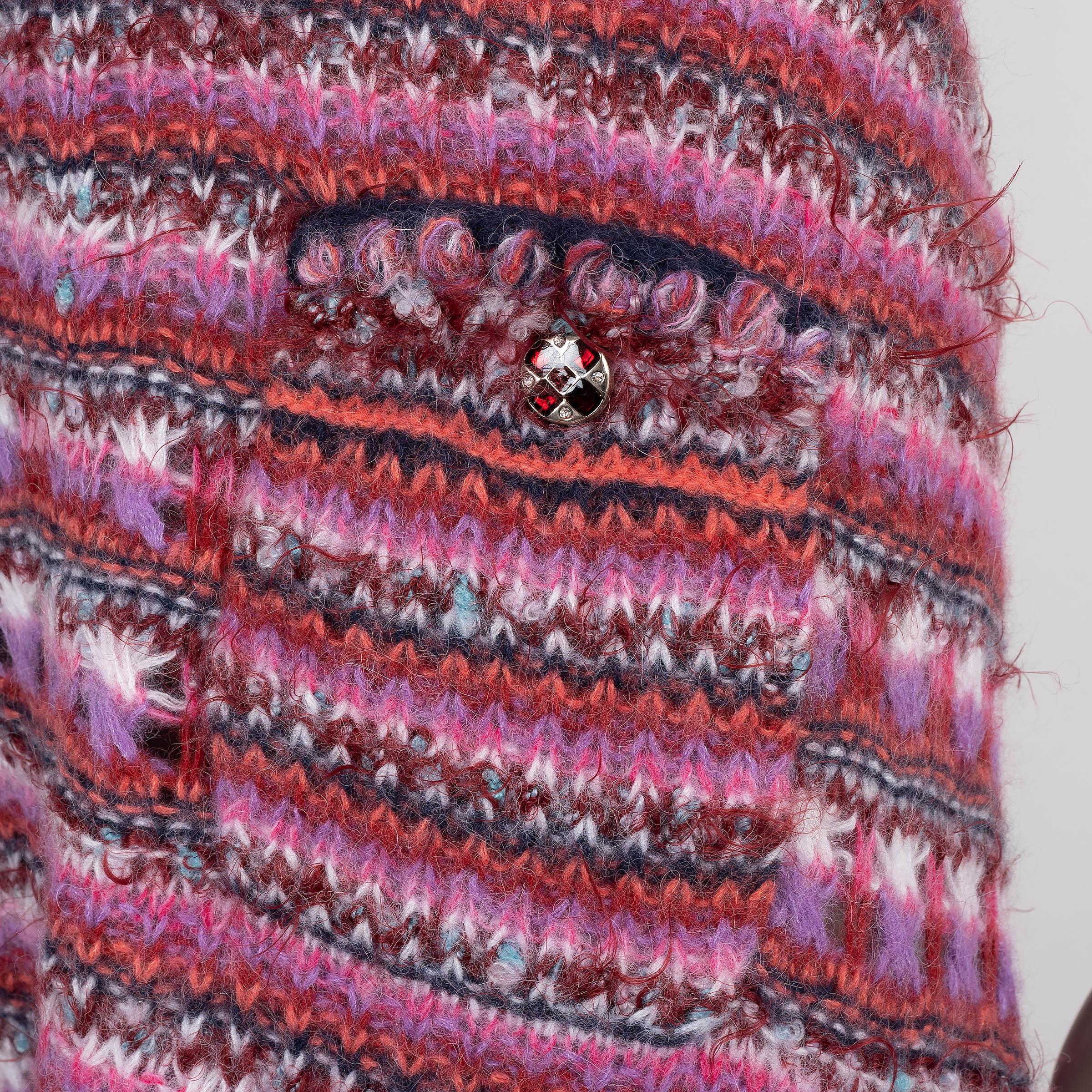 Donna Chanel rosa alpaca 22A FLORENCE Gonna midi a righe 36 XS in vendita