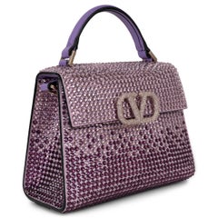 VALENTINO gradient purple leather VSLING MINI CRYSTAL Bag