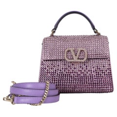 VALENTINO gradient purple leather VSLING MINI CRYSTAL Bag